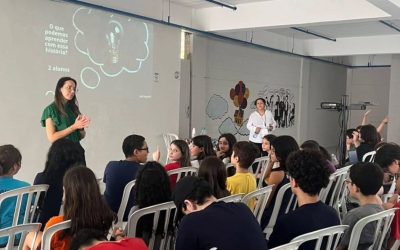 Palestras com alunos sobre segurança digital e o uso consciente de celulares